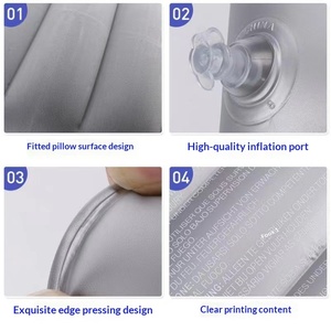 PVC Flocking Inflatable <strong>Pillow</strong> Travel Camping Rectangular Nap Convenient Outdoor &amp; Indoor - Product Image 6