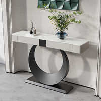 Nouvelle console de luxe moderne chinoise en pierre, table d'appoint simple pour couloir, armoire murale de porche, meuble de salon avec tiroir en métal