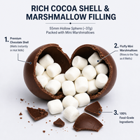 Boomblizo 4ct Bombes de chocolat chaud fourrées à la guimauve saveur lait, sphères de cacao fondantes, coffret cadeau de Noël, vente en gros
