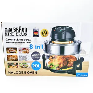 Minibraon Lucht Friteuse 20l Hoge Capaciteit Lichtgolf Oven 8 In1 Groothandel Draagbare Multifunctionele Bbq Convectie Oven