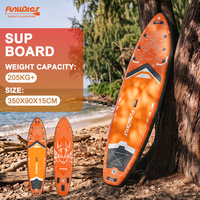 Planche de paddle gonflable super large de 350 cm certifiée CE rouge, capacité maximale de 205 kg, écologique, haute performance, pour le dropshipping UE