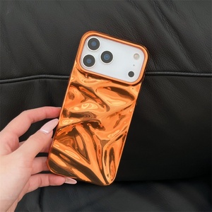 Nueva Funda de Teléfono Creativa de Lujo con Burbujas Naranjas Coreanas 13 14 15 16 para iPhone 17Pro Max, Funda de TPU con Diseño de Ondas y Recubrimiento - Product Image 2