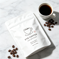 Sachet de café personnalisé 250g à faible MOQ, résistant à l'humidité, avec fermeture éclair et valve de dégazage unidirectionnelle
