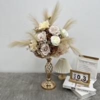 Boules de fleurs artificielles modernes et réalistes en soie pour centres de table de mariage et décorations de chemin de cérémonie pour la Fête des Mères - Taille personnalisable, légères