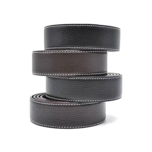 Carosung Custom Wholesale Blank Leather Belt Strap Without Buckle For Men In Black Dark Brown