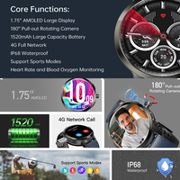 Versión Global, Batería Grande de 1520 mAh, DM82 4G, Reloj Inteligente Android 8.1, SIM, GPS, BT, GSM, Cámara Giratoria, Función de Contestación de Llamadas con Video