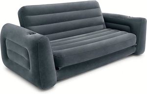 โซฟาเป่าลมสีเทาสำหรับใช้ในบ้าน โซฟาแบบดึงออกได้ เตียงลมพับได้ - Product Image 2