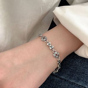 S925 Sterling Silver <b>Bow</b> Bracelet For Women Retro Style <b>Gift</b> Jewelry - Product Image 1