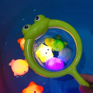 Juguetes iluminados en forma de Animal para niños, alivio divertido e impermeable, sensor electrónico de baño para bebés, juguetes de baño ligeros que brillan en la oscuridad