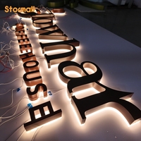 Lettres en relief 3D en métal et acrylique, enseigne personnalisée avec lettres rétroéclairées par LED et effet halo pour logo de bâtiment commercial extérieur