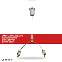 Kit de suspension pour lustre LED en laiton et fil d'acier de longueur personnalisée avec boucle en Y, charge maximale 120 kg, garantie de 2 ans