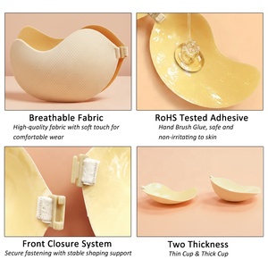 OEM Supply a to f Breathable Soft Mango Cup Silicone Invisible Backless Strapless Reusable <strong>Hand</strong> Brush Glue Self Adhesive <strong>Bra</strong> - Product Image 2