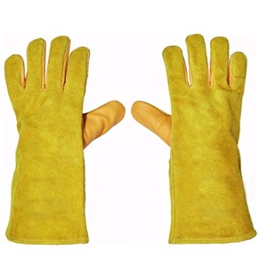 PK ถุงมือนิรภัยหนังวัวแยกนิ้ว2023ถุงมือเชื่อม35ซม. และ40ซม. - Product Image 2