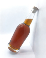 Bouteille à spiritueux élégante et transparente à succès, 700 ml/750 ml avec bouchon en liège, étiquette personnalisée pour whisky, rhum, brandy