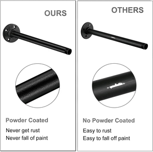 Étagères industrielles rustiques vintage à 2 ou 3 niveaux pour échelle DIY Suspendus Décoratifs Fixés au Mur en Métal et <span class=keywords><strong>Bois</strong></span> Rangement Cuisine Salon - Product Image 5