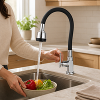 Robinet de cuisine à eau froide avec pulvérisation rotative à 360 degrés et fonction de rinçage double mode, prix d'usine de robinet en gros