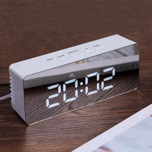 디지털 알람 시계 대형 디스플레이 <span class=keywords><strong>LED</strong></span> 거울 <span class=keywords><strong>LED</strong></span> 시계 표면 메이크업 홈 장식 거울 테이블 시계 - Product Image 6