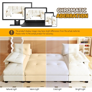 Modern <b>Convertible</b> Sofa <b>Bed</b> with Backrest New Arrival Velvet Pull-Out Extendable for Living Room Bedroom - Product Image 6