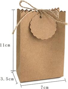 <strong>Sweet</strong> Wedding Favor Boxes DIY <strong>Party</strong> Gift Bags Kraft Paper Candy Bags with Tags Creative Paper Treat Boxes for Wedding <strong>Party</strong> - Product Image 2