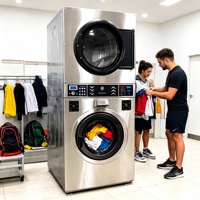 Laveuse-sécheuse combinée Fomax, best-seller et de qualité supérieure, équipement de blanchisserie commercial en acier inoxydable pour service de lavage en libre-service