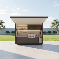 Conteneur mobile carré respirant sur mesure pour stand alimentaire, design moderne, garantie 3 ans, idéal pour hôtels, restaurants, plages et camping
