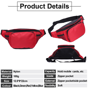 Sac banane unisexe en polyester avec logo personnalisé, sac de course bandoulière, sac de poitrine sport multifonctionnel, sac de taille étanche et robuste - Product Image 4