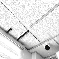 Dalles de plafond acoustiques en fibres minérales à bords ciselés, panneaux suspendus, résistantes au feu et insonorisantes pour bureaux, écoles, hôpitaux
