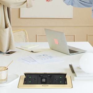 Table UK ordinateur intelligent or usb pop up prise 3 broches interrupteur connecter pop up prise table de conférence - Product Image 3