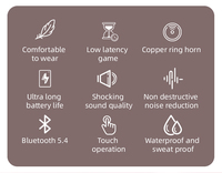 Écouteurs sans fil K521 à clipser sur l'oreille, détachables et transformables en forme de cœur, Audifonos OWS Sport Mini Bluetooth 5.4