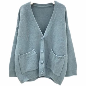 Kemeja wanita blus dan atasan warna Solid, kemeja putih lengan panjang leher V - Product Image 5