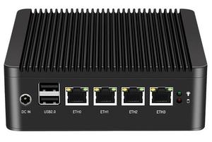 Mini PC sans ventilateur N4000 J4125 processeur DDR4 4USB M2 HD VGA affichage <span class=keywords><strong>4</strong></span> Ethernet LAN Win10 pare-feu <span class=keywords><strong>Linux</strong></span> routeur petit ordinateur - Product Image 2