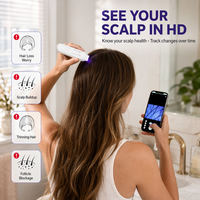 Alat Analisis Kulit Kepala dan Folikel Rambut HD 50x-200x Mikroskop Digital WiFi Nirkabel USB-C dengan Lampu UV Putih untuk Salon Klinik