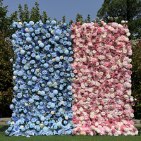 Panneau floral artificiel en soie résistant aux UV pour mur de fleurs extérieur, imperméable, pour décoration de jardin, mariage, patio, événements