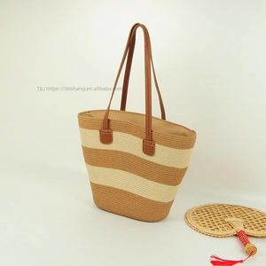 Factory Cheap Price <b>Zip</b> Closure Women's Beach Vacation Fashion Straw Pillow Shape <b>Tote</b> Bag High Quality Waterproof Tanjing - Product Image 1