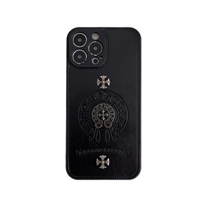 Étui de téléphone en cuir gothique rétro avec croix, coque de luxe en métal gaufré en forme de croix pour iPhone 17 16 15 Pro Max, étui de protection antichoc - Product Image 2