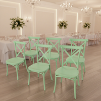 Chaises en PP à dossier croisé modernes, durables, empilables, résistantes à l'eau, écologiques, pour l'intérieur et l'extérieur, pour la restauration, les hôtels, les événements commerciaux, les mariages, les fêtes