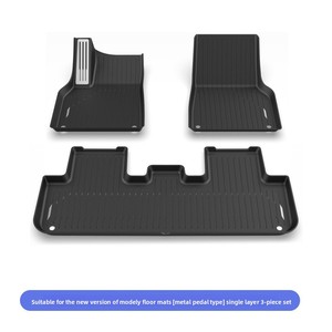 Nouveaux tapis de sol <span class=keywords><strong>Tesla</strong></span> en métal TPE moulés par injection, conduite à gauche/droite, pour voitures <span class=keywords><strong>Tesla</strong></span> Model Y 3, sans logo imprimé, vente en gros - Product Image 4