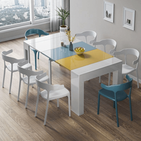 Table à manger extensible multi-sections transformable avec glissière