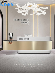 Mostrador de Recepción Grande de Acero Inoxidable Kisen Beauty para Oficina, Hospital, Bar, Hotel, Sala de Estar, Taller, Salón, Caja - Product Image 4