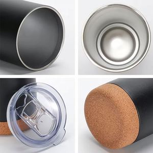 Mug de voyage isotherme personnalisé en acier inoxydable à double paroi de 16 oz avec fond en liège, cadeaux d'affaires, logo couleur personnalisé, 12-24h - Product Image 4
