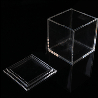 Boîte de rangement en acrylique transparente avec logo personnalisé, boîte rectangulaire en acrylique avec couvercle à charnières