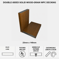 Planches de terrasse en composite WPC, co-extrudées, entièrement recouvertes, solides, double face, grain de bois, imperméables, antidérapantes, 23x140mm