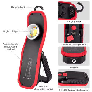 Nouvelle lanterne COB magnétique à LED rechargeable par USB, portable, pour travaux extérieurs et éclairage suspendu - Product Image 5