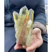 Glowshui — Citrine 100% cristal jaune naturel, bloc de cristal de couleur foncée de haute qualité, vente en gros
