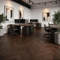 Parquet en bois d'ingénierie de qualité supérieure, Noyer noir, Chêne russe multicouche 14 mm, motif chevrons