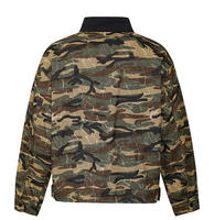 Veste de travail personnalisée pour homme en toile épaisse délavée style vintage, respirante, avec fermeture éclair, style champêtre, col montant délavé, streetwear, logo OEM