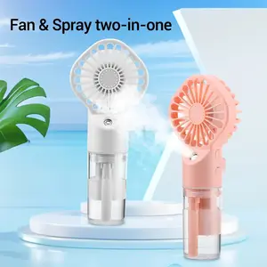 Custom Logo Portable Mini Handheld Fans with Humidifier Rechargeable Outdoor Spray Cooling Hand Held Fan table fan