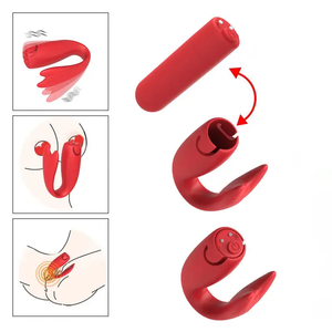 Juego de vibrador recargable 7 en 1 con Control remoto Bullet Multi-Attachment Sex Toy Kit para hombres y mujeres, incluido el anillo Anal de clítoris - Product Image 2