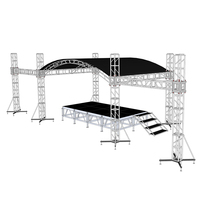 Système de scène événementielle robuste TENTCHO avec toit, structure en aluminium, treillis lumineux réglable pour événements, treillis de scène de concert