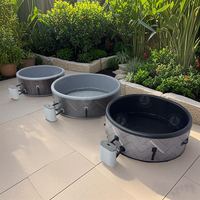 Nouvelle baignoire gonflable de style Jacuzzi pour 6 personnes, spa portable d'extérieur avec jets d'air massants, couvercle et chauffage pour jardin et cour arrière